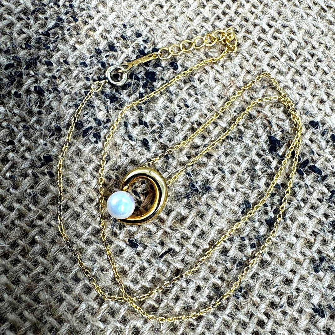Tasaki Tadasaki pearl necklace with SV925 silver chain 45 cm length elegant design