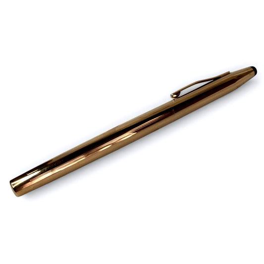 Vintage Cross Century 14K gold-filled fountain pen with fine gold nib and old logo clip made in USA