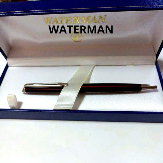 WATERMAN Hemisphere ballpoint pen in purple stainless steel with twist action opening and black ink