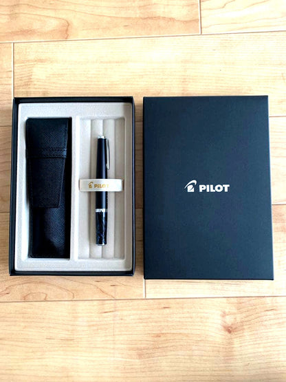 PILOT Z-GR-SBN navy ballpoint pen with a protective case
