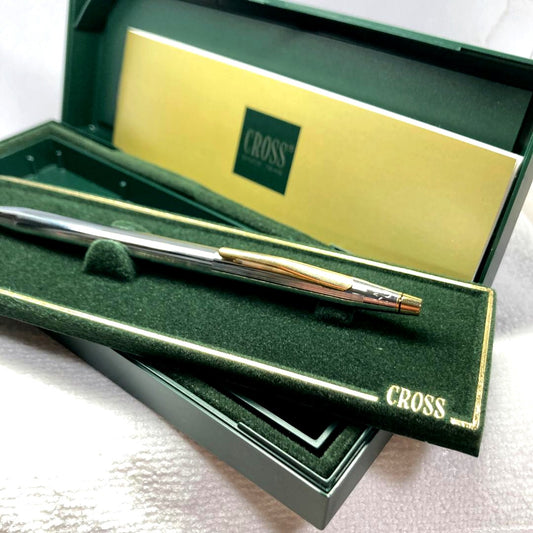Cross Classic Century silver ballpoint pen with twist mechanism and accompanying case, Japan import