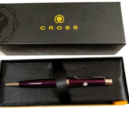 Cross Bovally ballpoint pen in purple with black ink shown on white background