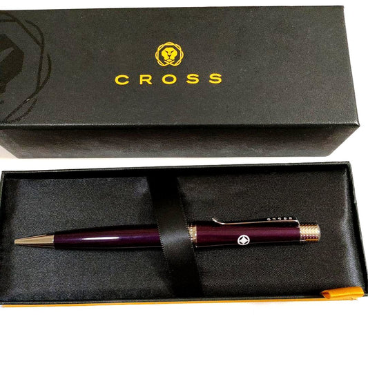Cross Bovally ballpoint pen in purple with black ink shown on white background