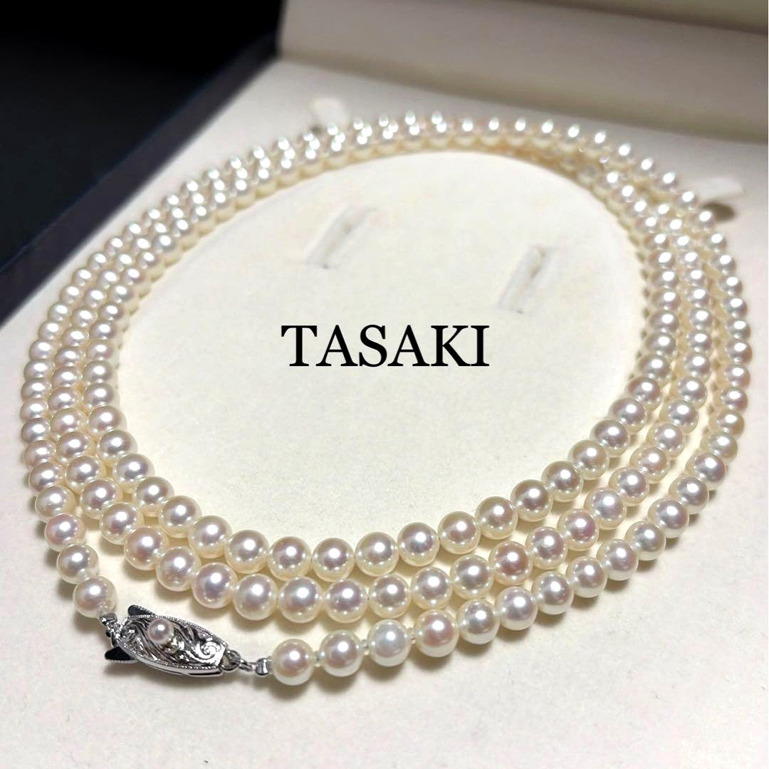 Tasaki Akoya pearl long necklace with 5.5-6mm pearls measuring 109 cm in length