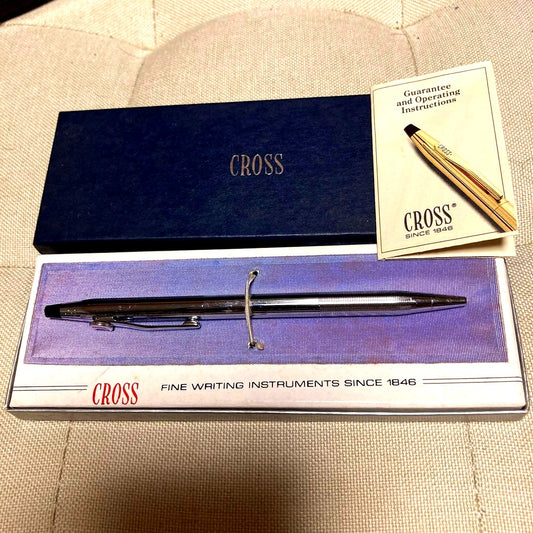 Cross Ballpoint Pen with age-related deteriorated box, tested for writing, purchased in America