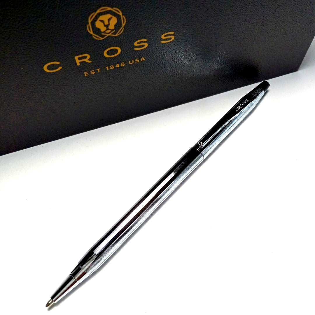 Cross Classic Century 3502 ballpoint pen in chrome and black finish with silver accents