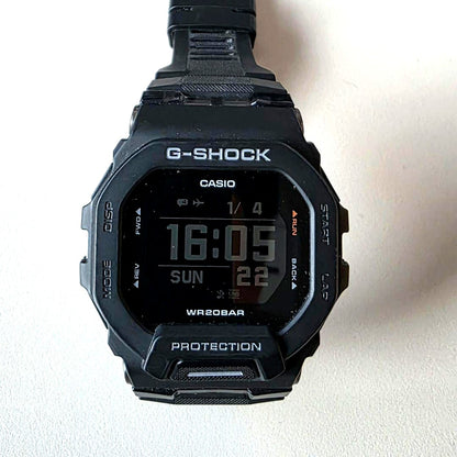 Casio G-Shock GBD-200-1JF black digital watch with resin band and water resistance up to 200 meters