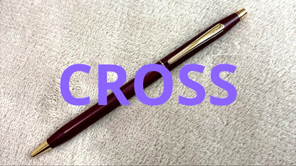 Kuro Classic Century slim ballpoint pen by CROSS in burgundy with gold-plated trim and conical tip