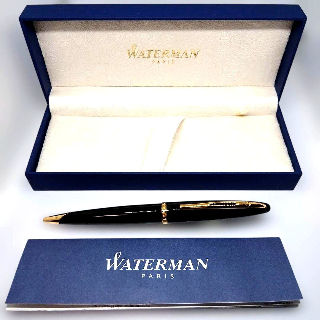 WATERMAN KAREN Black Seagull GTBP ballpoint pen with gold decoration and matching black dedicated case