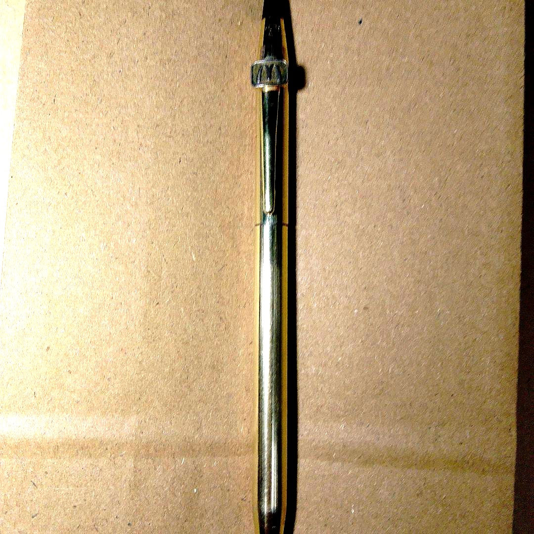 Gold Cross twist ballpoint pen with McDonald's logo emblem on clip, Japan import
