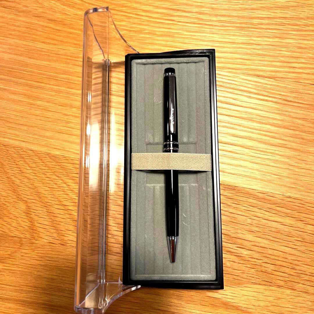 New unused PILOT ballpoint pen in black color on white background