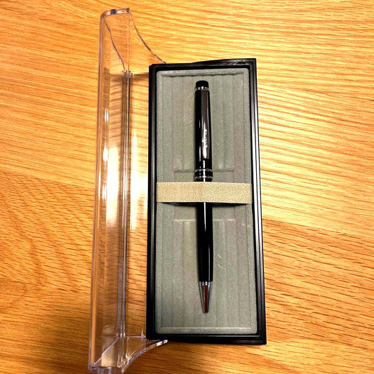 New unused PILOT ballpoint pen in black color on white background