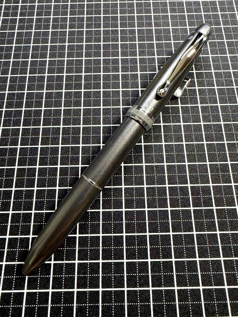 PILOT 3+1 EXEC multifunction pen in dark gray mica with black red and blue ballpoint inks and 0.5mm sharpener