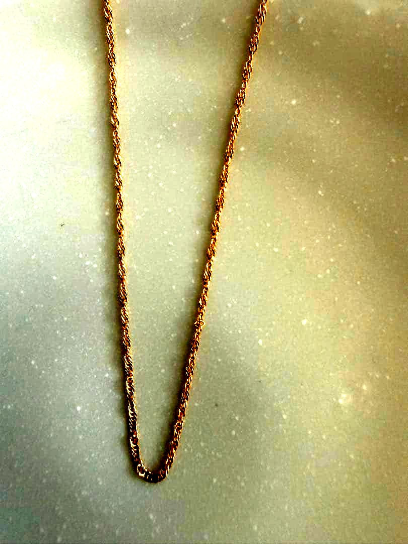 agete K18 gold tone necklace 50cm length simple chain with no decorations