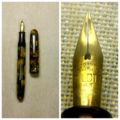 Vintage Pilot Marble 14K gold fountain pen nib with possible scratches and stains
