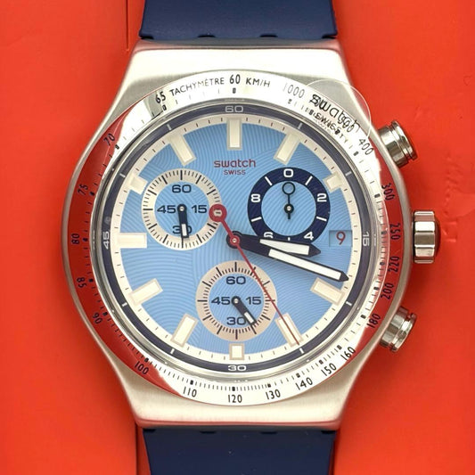 swatch Sky Reflective Black Chronograph Quartz Men's — Japanese