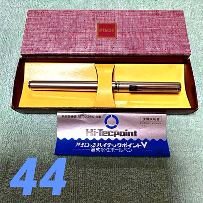 PILOT Hi-Tecpoint V Ballpoint Pen Silver 44 ballpoint pen with visible aging damage as shown