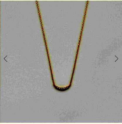 Agete K10 yellow gold diamond necklace with 40cm chain and 0.3 x 1 cm pendant featuring a small center diamond