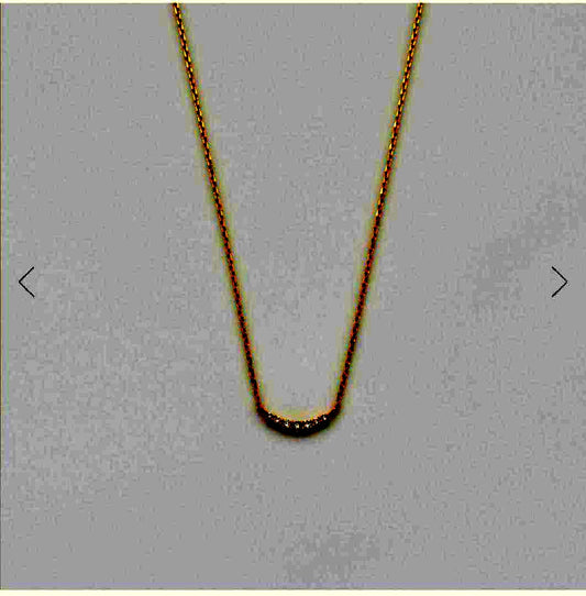 Agete K10 yellow gold diamond necklace with 40cm chain and 0.3 x 1 cm pendant featuring a small center diamond