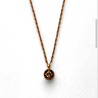 Agete K10 yellow gold diamond necklace with 0.03ct diamond and 40 cm chain