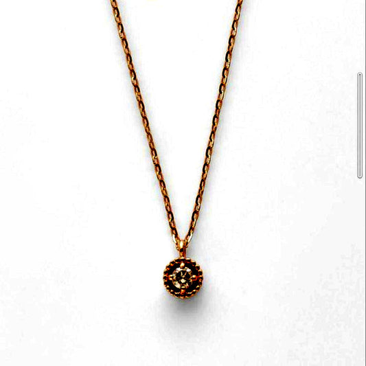 Agete K10 yellow gold diamond necklace with 0.03ct diamond and 40 cm chain