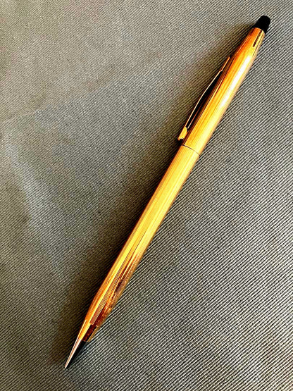 Cross Goldfield 12kt twist mechanical pencil with gold finish showing minor wear and discoloration