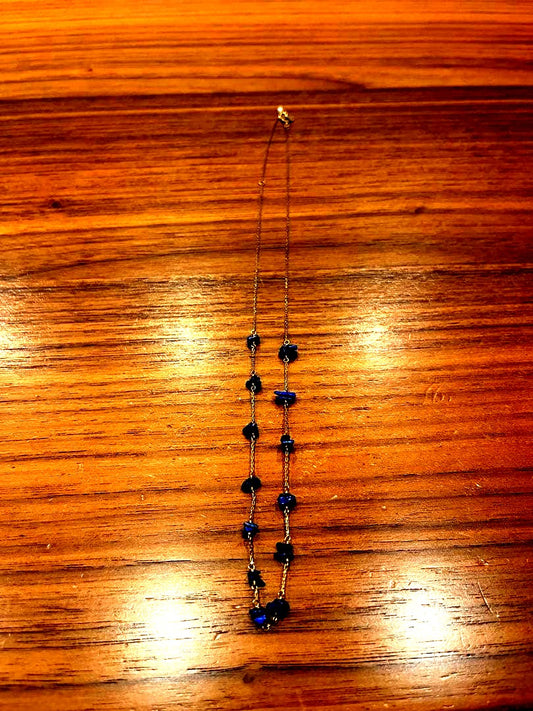 New unused gold Agate necklace by Agete with polished stone pendant on delicate chain
