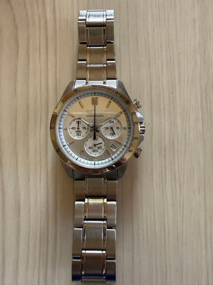 SEIKO Chronograph Silver Watch SPIRIT SBTR009 Quartz Men's Watch — Japanese