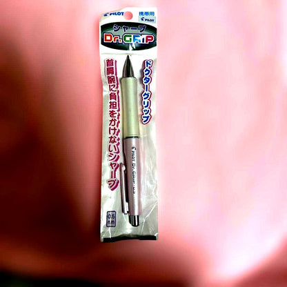 Discontinued Pilot Dr. Grip pink portable pencil sharpener with 0.5mm tip for precise sharpening