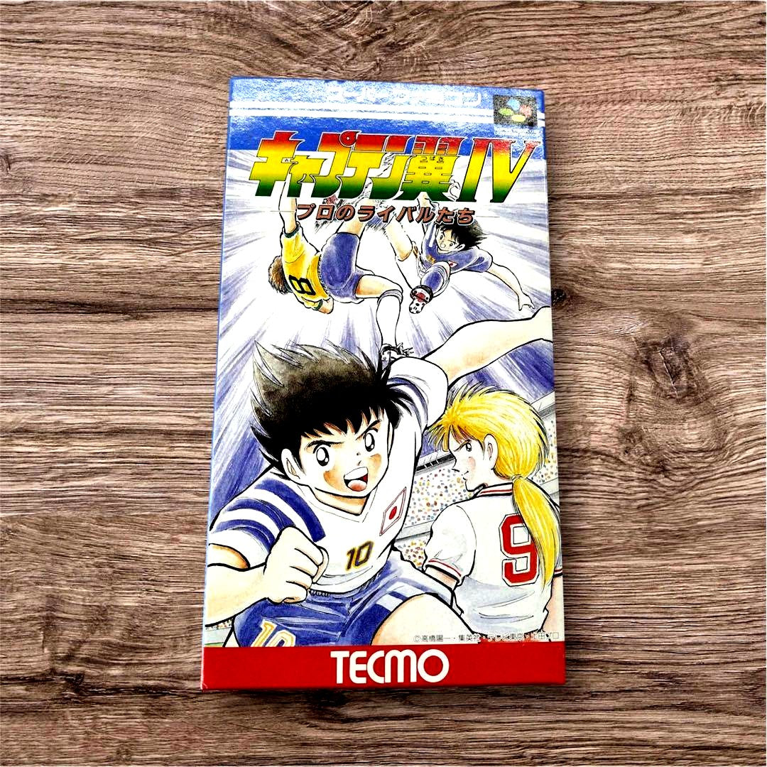 Captain Tsubasa IV Rival Pro Players game cartridge with label, used condition