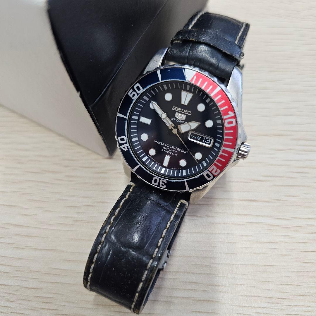 SEIKO 5 SPORTS Pepsi Bezel Automatic Men's Watch — Japanese