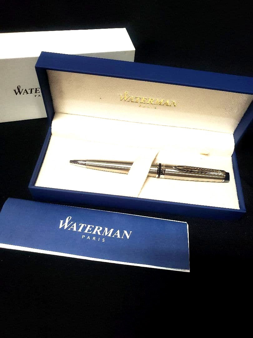 WATERMAN 2119269Z EXPERT ballpoint pen in metallic silver with black ink and fine point tip