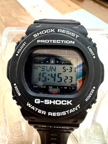 Casio G-Shock GWX-5700 black radio solar watch with digital display and rugged design