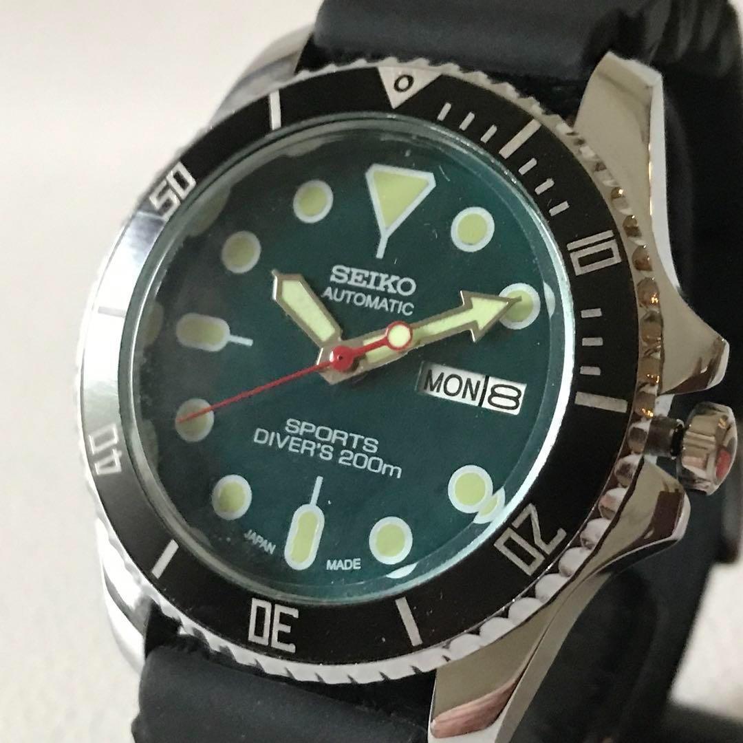 SEIKO 30:OH済★海外限定★アンティーク★グリーン V157-0BX0 Automatic Men's Watch — Japanese