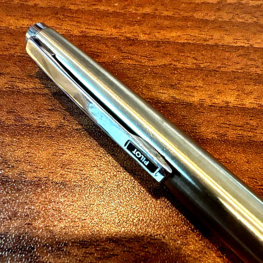 PILOT silver fountain pen main body No.9 with metal barrel and inset tip