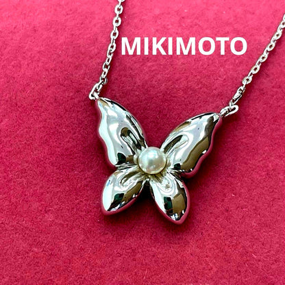 Mikimoto Pearl Butterfly necklace featuring a delicate chain and butterfly pendant with pearl accents