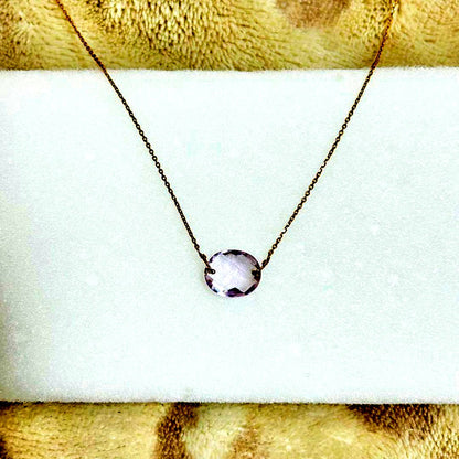Agate K10 amethyst necklace in light purple with a simple elegant design