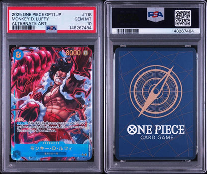 PSA 10 One Piece Monkey D. Luffy SEC — OP11-118 — Japanese