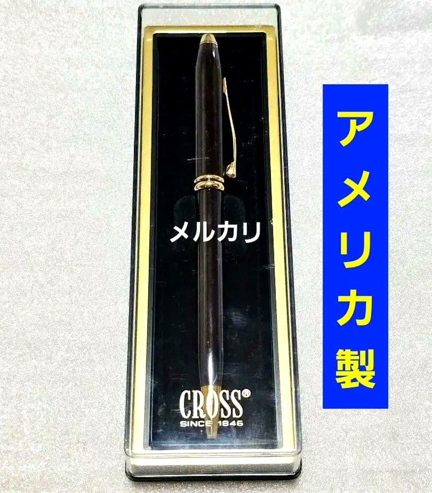 Cross Script USA Townsend ballpoint pen in gun metal with storage case showing lid scratches