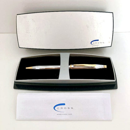 Cross Medalist ballpoint pen with silver and gold body, including box and manual, Japan import