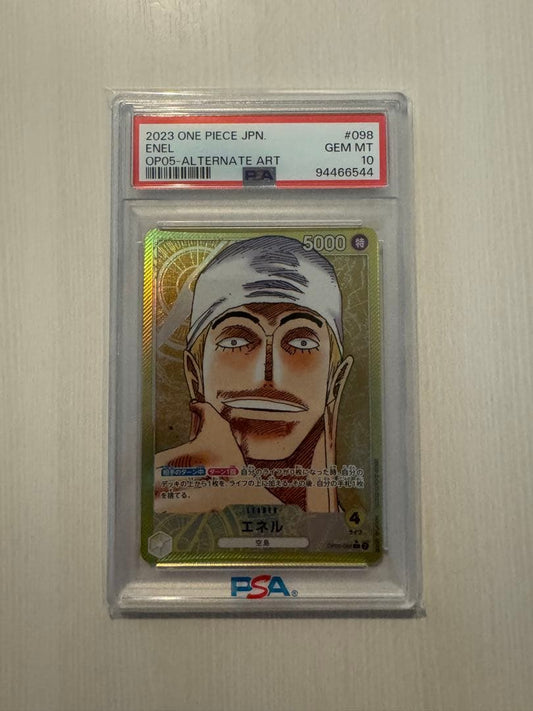 Ener L-P OP05-098 PSA 10 graded trading card from Japan with protective cardboard reinforcement