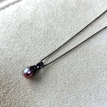 Agate pink pearl necklace 36cm length with 5.5cm extender and 1.3cm top size