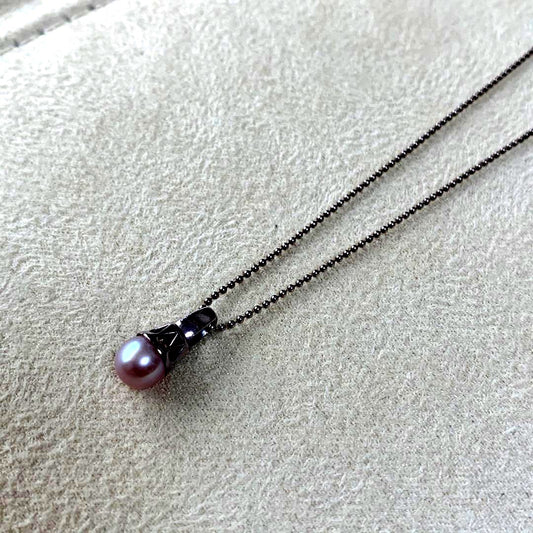 Agate pink pearl necklace 36cm length with 5.5cm extender and 1.3cm top size