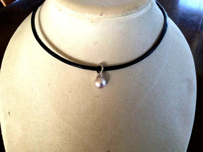 New Akoya genuine 8mm pearl pendant necklace with 3mm K18 gold chain 42cm long