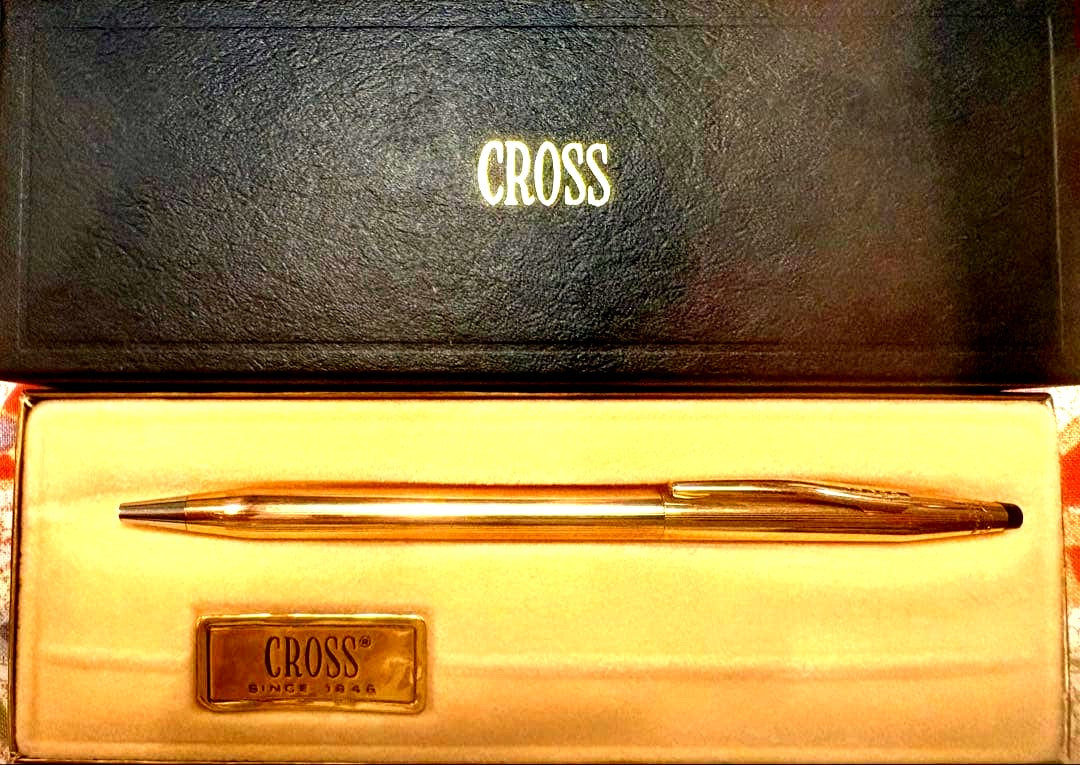Cross 14K Gold Filled Ballpoint Pen with 1/20 14KT marking and included protective case