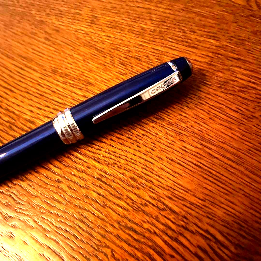 Unused Cross Twist Ballpoint Pen No.69 in navy with twist mechanism and sleek design
