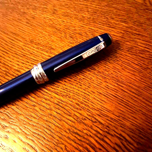 Unused Cross Twist Ballpoint Pen No.69 in navy with twist mechanism and sleek design