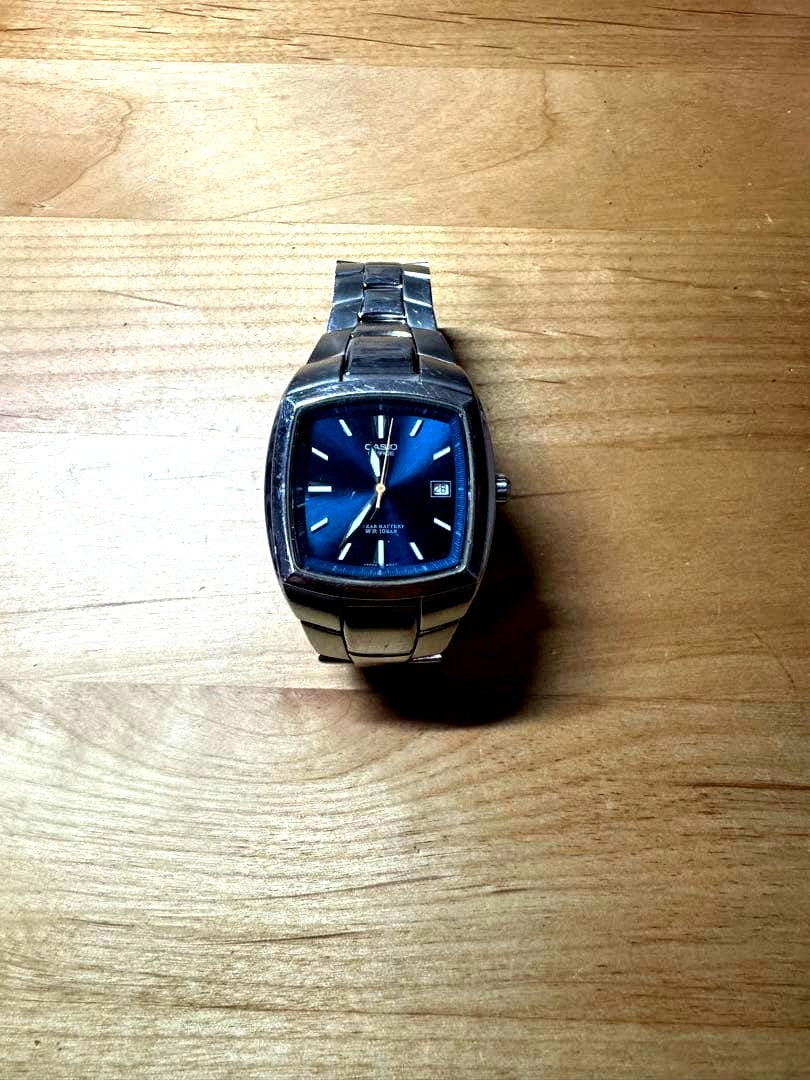 Casio Edifice EF-119 Series analog watch with blue dial and stainless steel case