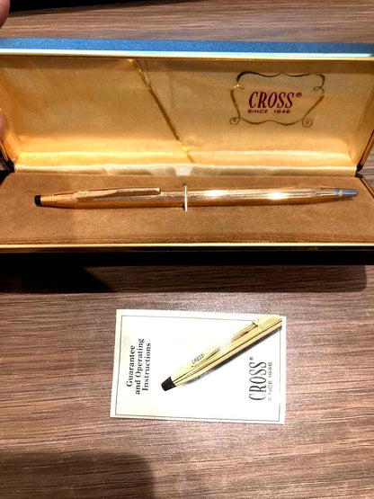 CROSS Classic Century ballpoint pen with 14-karat gold plating, Japan import, shown in excellent condition
