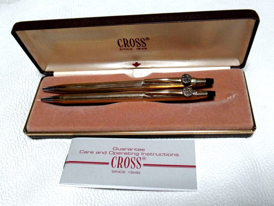 Merrill Lynch Cross Century 10K gold-filled ballpoint pens set with original box from 1980s